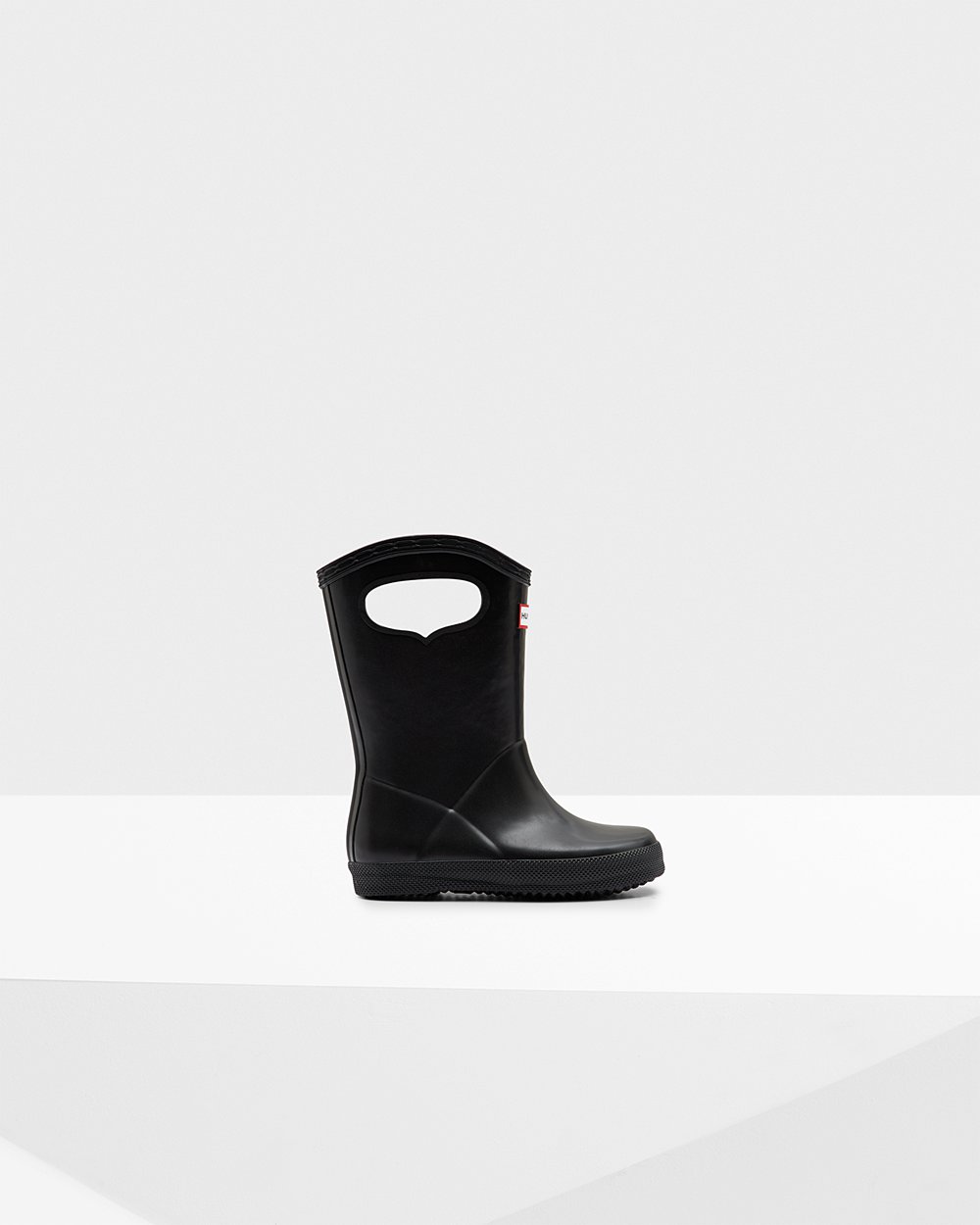 Kids Hunter Original First Classic Grab Handle | Rain Boots Black | NZ-17480-WGCZ